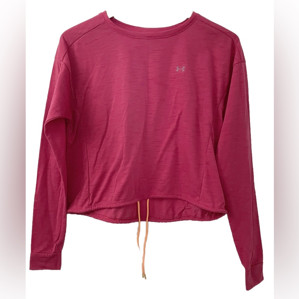 Under Armour Long Sleeve Cropped Top Women's L Whisperlight Cover Up Pink